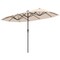 LED Patio Umbrella, Solar-Powered Double Canopy with Crank Handle